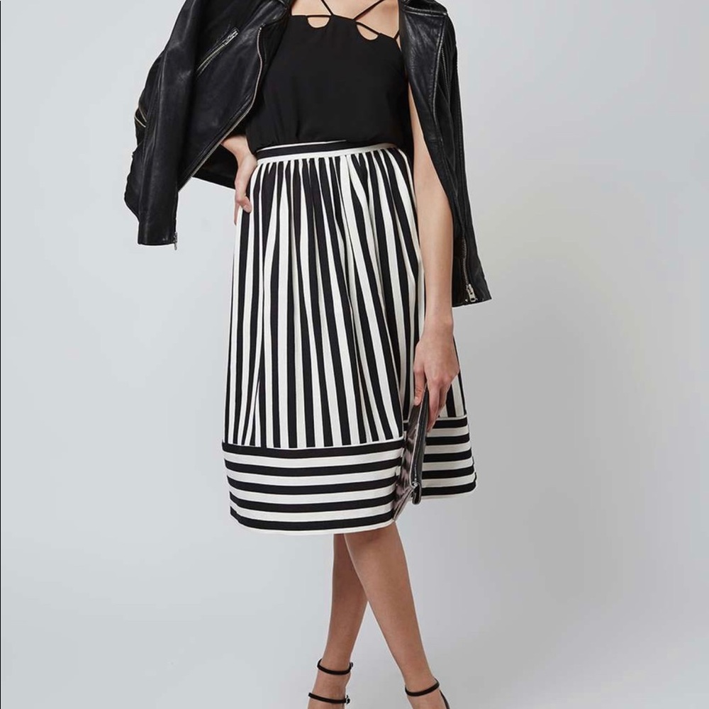 Black and white stripe skirt